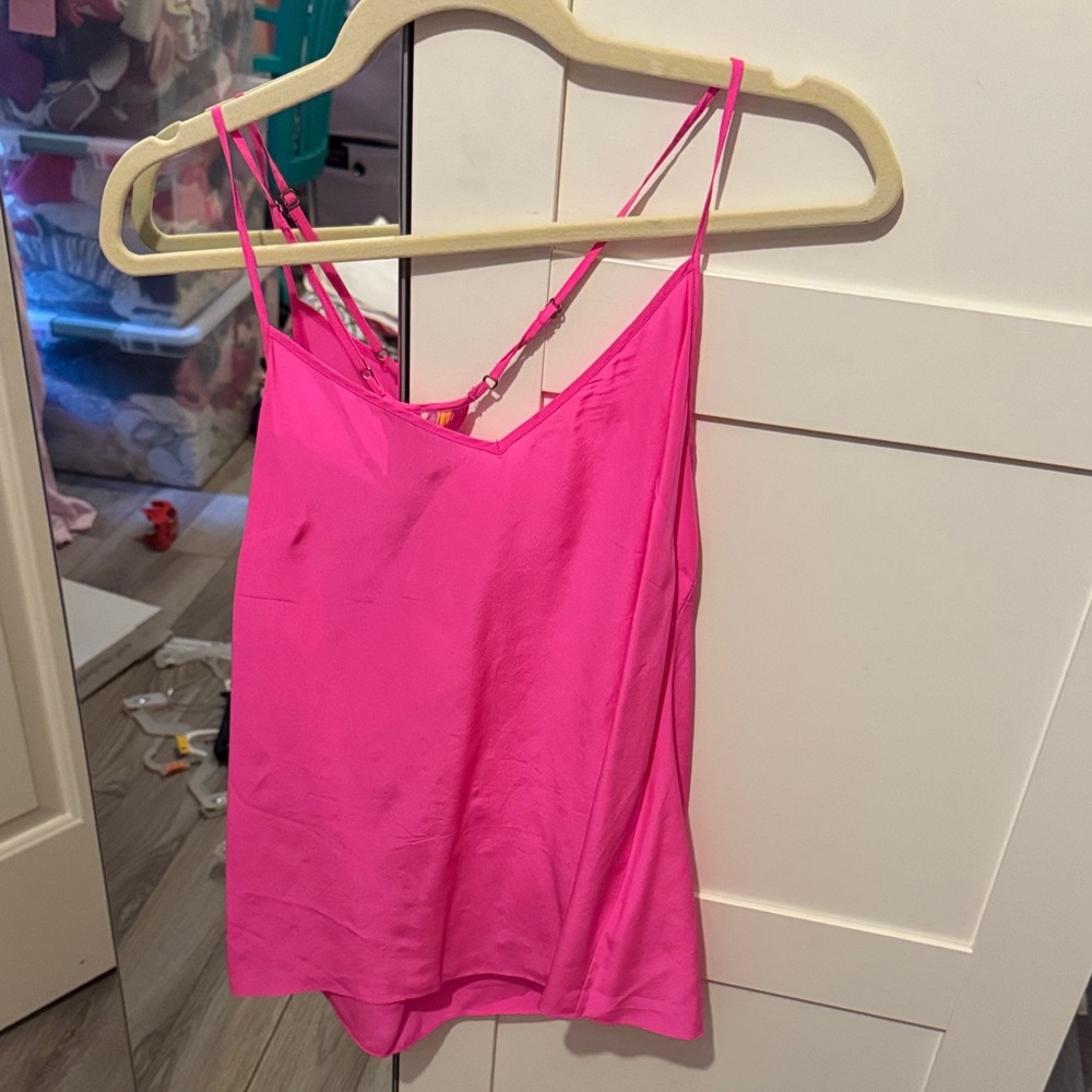 Lilly Pulitzer Hot Pink Silk-Look Spaghetti Strap Cami